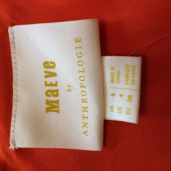 Anthropologie Maeve Orange Print Dress - Picture 7 of 8
